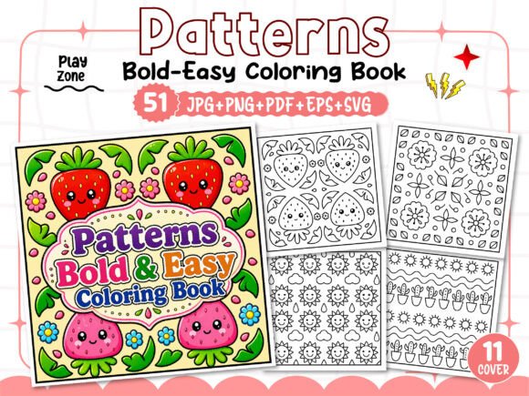 Download Patterns Bold &amp; Easy Coloring Book Pages - Patterns Collection