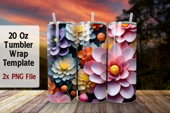 Download Multicolor Flower 20oz Tumbler Wrap - Multicolor Collection