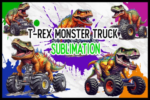 Download T-Rex Monster Truck Sublimation Designs - Sublimation Collection