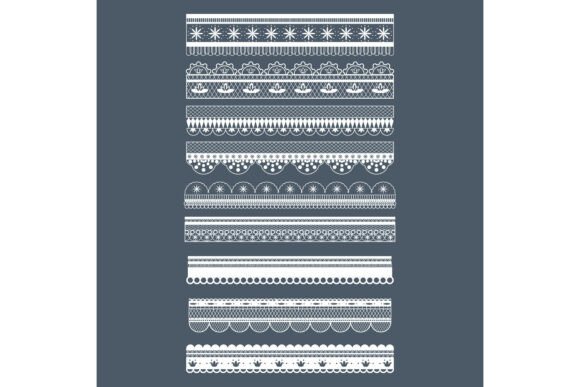 Download White Lace Trim Patterns Vector Collecti - Patterns Collection