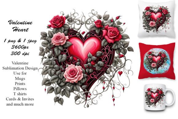 Download Intricate Rose &amp; Heart Sublimation - Sublimation Collection