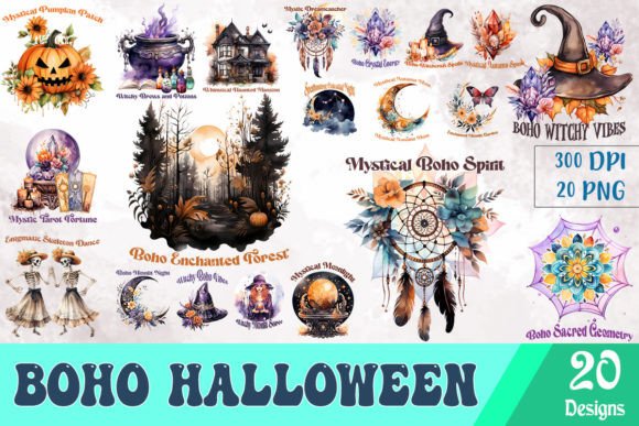 Download Boho Halloween Sublimation Bundle - Sublimation Collection