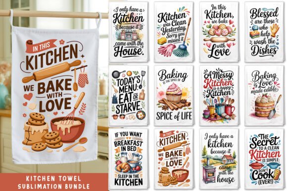 Download Funny Kitchen Towel Sublimation Bundle - Premium Resources
