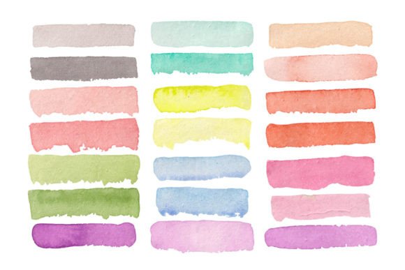 Download Watercolor Multicolor Brush Strokes Set - Multicolor Collection